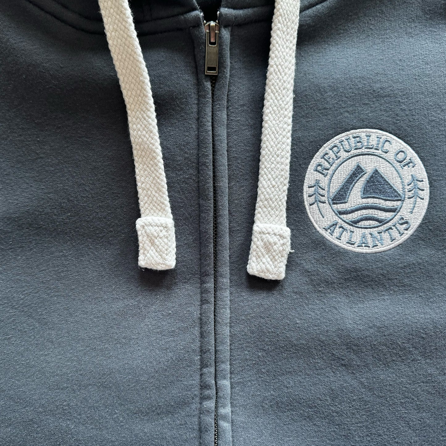 The Whitby Zip Up - Republic of Atlantis Hoodie in Coastal Blue